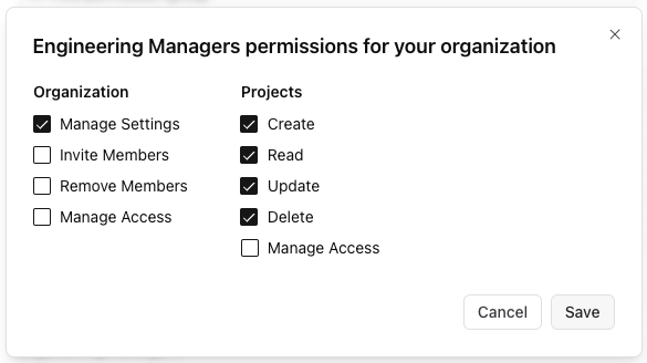 Custom group permissions