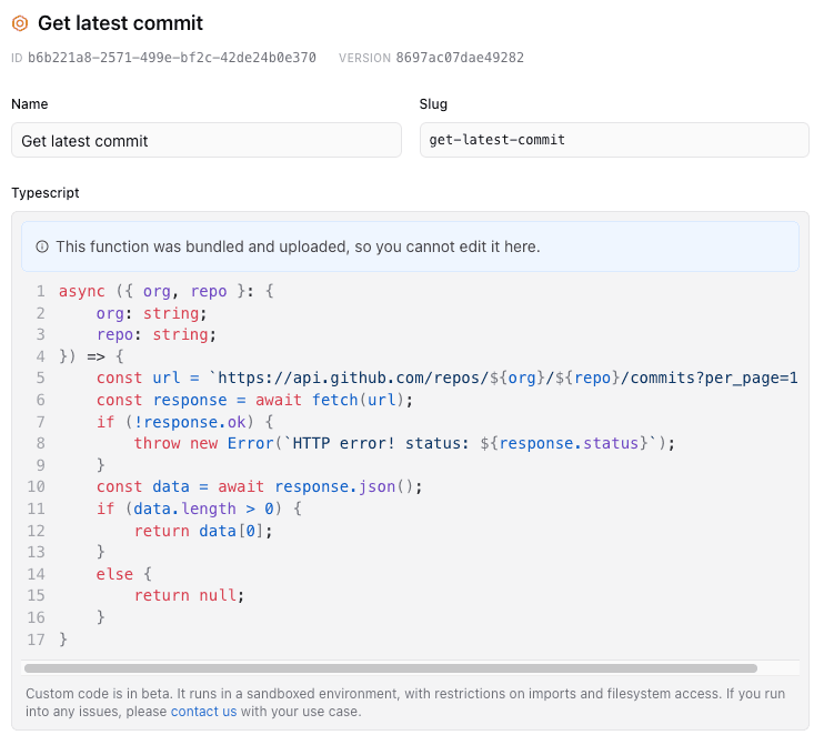 Tool code in library